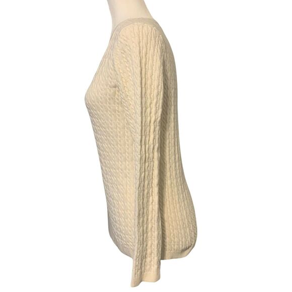 Charter Club Women's Sweater Knit Small Cream Long Sleeve Pullover V Neck - Picture 6 of 10